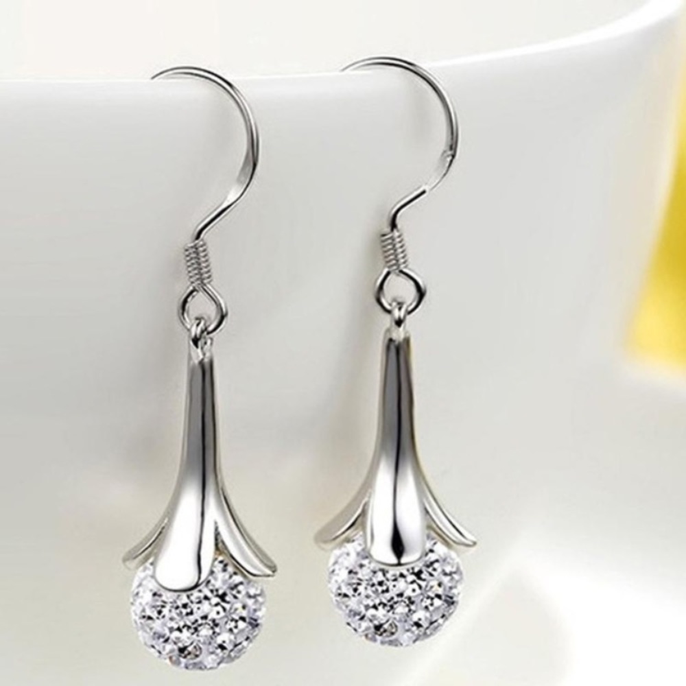 925 Sterling Crystal silver drop earrings